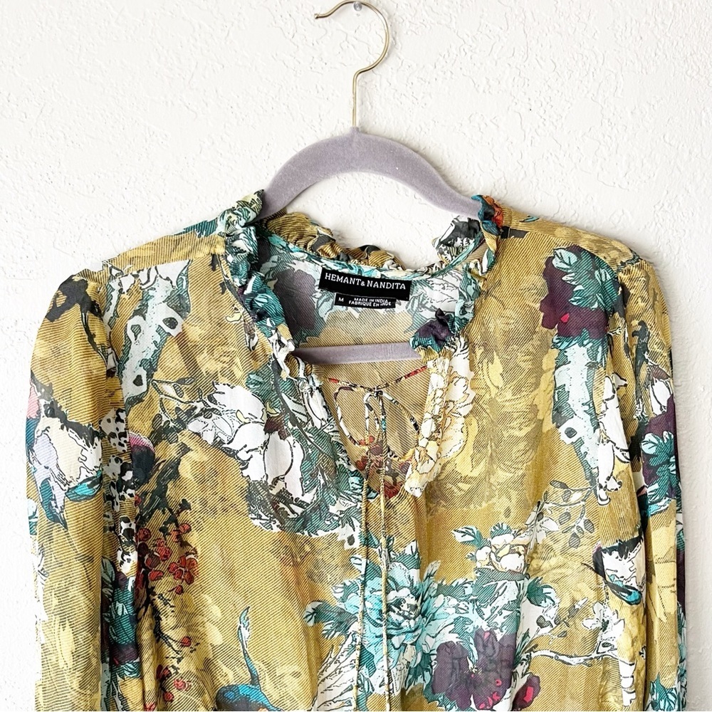Anthropologie Hemant & Nandita Keysyone Blouse In… - image 3